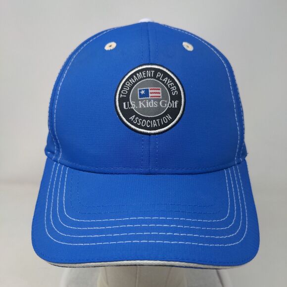 US Kids Golf Tournament Players Association Caddie Strapback Hat Blue One Size - Picture 2 of 7
